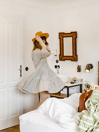 Modernes Doppelzimmer in der Berau am Wolfgangsee