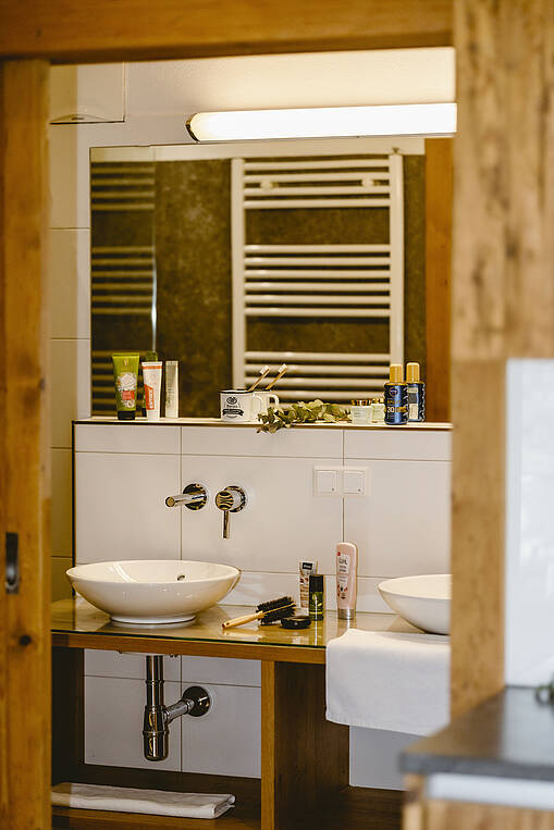 Ferienhaus Badezimmer in der Berau am Wolfgangsee